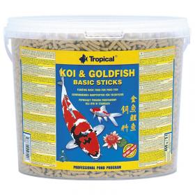 Tropical Koi Gold Fish Basic Sticks Secchiello 5 Litri - 450gr - stick galleggianti per pesci da laghetto