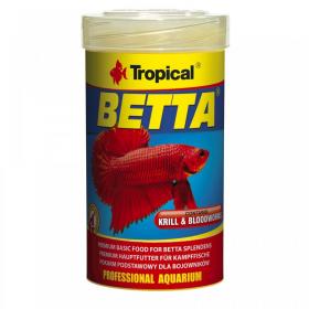 Tropical Betta 100ml/25gr mangime di base per Betta splendens contenente Krill e larve di Chironomus