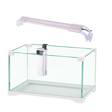 SunSun Kit Tartarughiera cm42,60x23,6x22,2h completa di filtro interno e plafoniera LED
