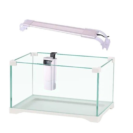 SunSun Kit Tartarughiera cm42,60x23,6x22,2h completa di filtro interno e plafoniera LED