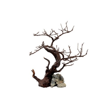 Askoll Wood Rock Black size M cm26x22x32h - legno decorativo in resina atossica