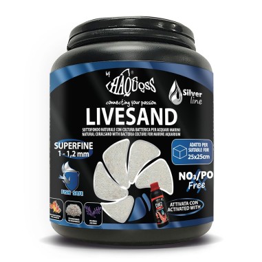 Haquoss LiveSand 1-1,2mm - substrato naturale con colture batteriche per acquari marini