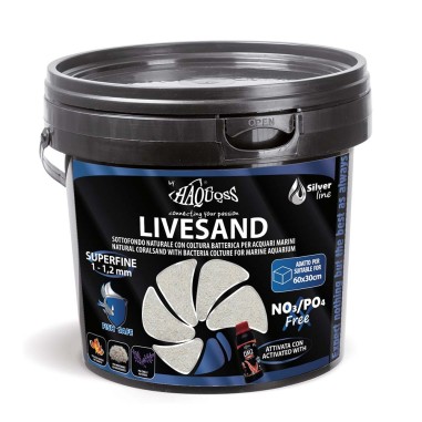 Haquoss LiveSand 1-1,2mm - substrato naturale con colture batteriche per acquari marini