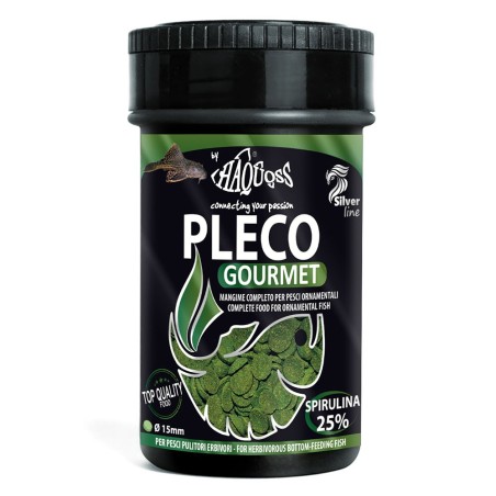 Haquoss Pleco Gourmet 250ml - pastiglie affondanti per pesci da fondo erbivori