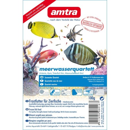 Amtra Quartetto Marino Cibo Congelato in Cubetti Blister singolo da 100gr