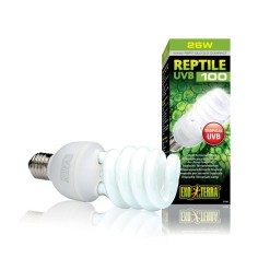 ExoTerra PT-2187 Repti Glo Compact 5.0 25 W UVB100 Attacco E27 - Lampada per terrari tropicali