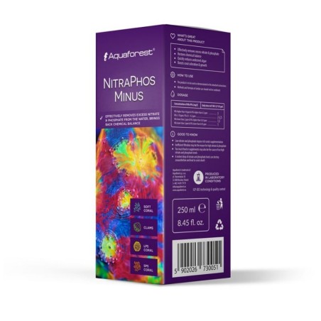Aquaforest NitraPhos Minus - prodotto unico per la rimozione di nitriti, nitrati e fosfati in acqua marina