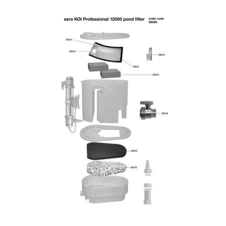 SERA Koi Professional 12000 - Filtro per laghetti fino a 20000 litri completo di pompa e sterilizzatore UV
