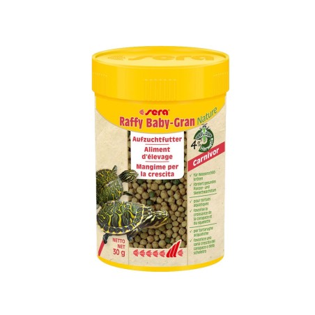 Sera Nature Raffy Baby Gran 100ml - Mangime Base Completo Per Tartarughe Giovani Acquatiche