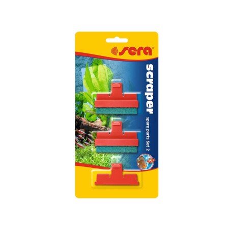 Sera Scraper Spare Part Set 2 - Ricambio Lamette in Plastica e Feltro