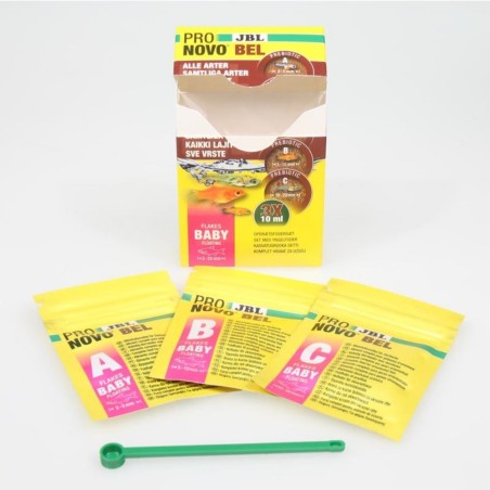 JBL ProNovo Bel Flakes Baby 3x2,5g - Mangime base in microfiocchi per avannotti JBL ProNovo Bel Flakes Baby 3x2,5g - Mangime base in microfiocchi per avannotti