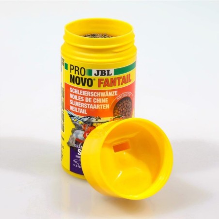 JBL ProNovo Fantail Grano S 100ml - Mangime base in granuli per Veiltails e altre varietà di pesce rosso da 3 a 10cm