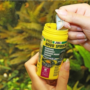 JBL ProNovo Spirulina Flakes M - Mangime in fiocchi a base di spirulina per tutti i pesci da 8 a 20 cm