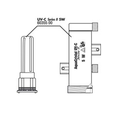 JBL Ricambio Scocca con Camicia in Quarzo per Sterilizzatore Modello Aquacristal UV-c 5watt 2