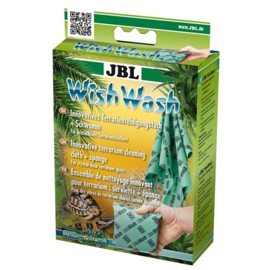 JBL WishWash Panno + Spugna con Fibre di Fyrell - Per la Pulizia delle Lastre di Acquari e Terrari