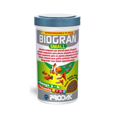 Prodac Biogran Small 100ml / peso 35gr - Alimento Granulare per Tutti i Pesci Tropicali di Piccola e Media Taglia