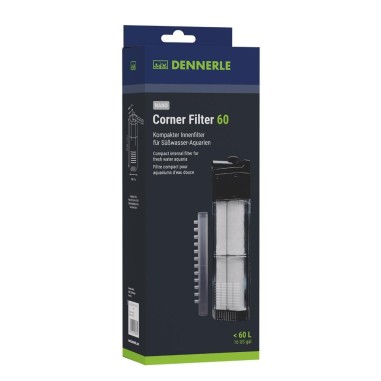 Dennerle 5860 XL - Nano Filtro angolare - Filtro angolare compatto e ad alto rendimento per acquari da 30 a 60 Litri