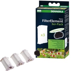 Dennerle 5865 Ricambio confezione 3 cartucce per Nano Filtro Angolare e Angolare XL