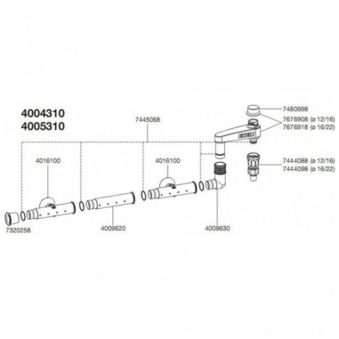 EHEIM 4004310 set di mandata per tubi 12/16