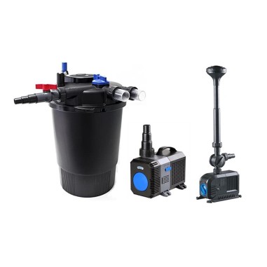 SunSun Kit ECO CPF fino a 30000 litri con filtro pressurizzato, UV-C, pompa a risparmio energetico e giochi d'acqua