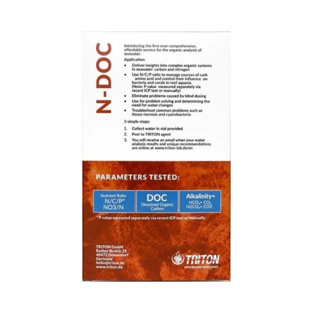 Triton Lab Professional Water Analysis N-DOC Organics - Test ad Alta Risoluzione per componenti organici in acqua marina Triton Lab Professional Water Analysis N-DOC Organics - Test ad Alta Risoluzione per componenti organici in acqua marina