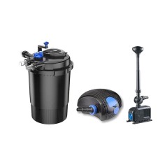 SunSun Kit PRO CPF fino a 6000 litri con filtro pressurizzato, UV-C, pompa professionale e giochi d'acqua