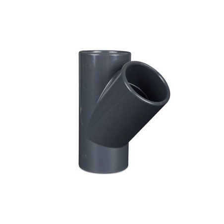 PVC Raccordo Ti 45° ad incollagio Femmina- Ø 50
