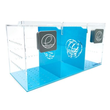 Eshopps Tanklimate M - vasca di acclimatazione in acrilico cm30x12x15 con supporto magnetico e divisori