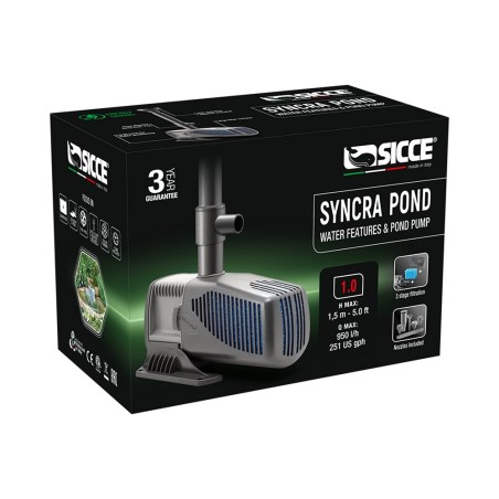 Sicce Syncra Pond 1.0 - pompa 950 L/H con giochi d'acqua per laghetti