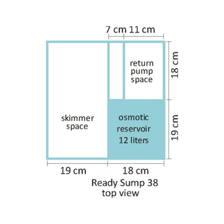 Blau Aquaristic Ready Sump 38 - sump in vetro a scomparti 50L cm38x38x40h Blau Aquaristic Ready Sump 38 - sump in vetro a scomparti 50L cm38x38x40h