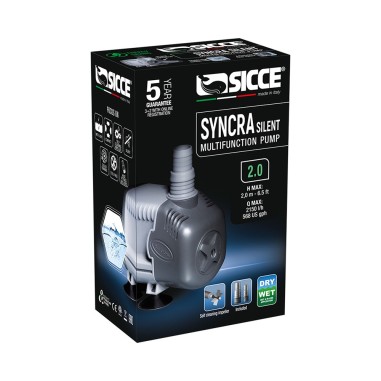Sicce Syncra Silent Pompa con Portata Regolabile per Utilizzo Dentro/Fuori dall'acqua