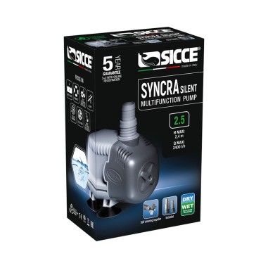 Sicce Syncra Silent Pompa con Portata Regolabile per Utilizzo Dentro/Fuori dall'acqua