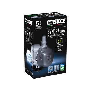 Sicce Syncra Silent Pompa con Portata Regolabile per Utilizzo Dentro/Fuori dall'acqua
