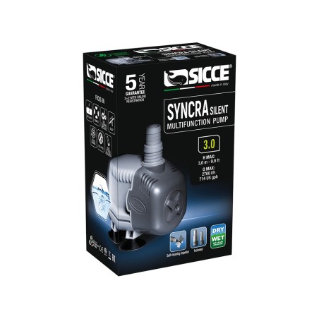 Sicce Syncra Silent Pompa con Portata Regolabile per Utilizzo Dentro/Fuori dall'acqua
