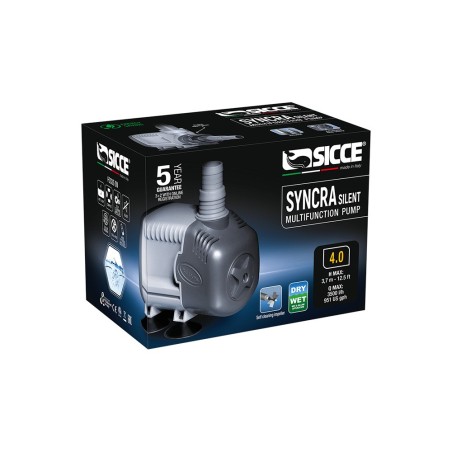 Sicce Syncra Silent Pompa con Portata Regolabile per Utilizzo Dentro/Fuori dall'acqua