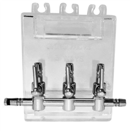 Ista Rubinetto Aria in Metallo a 3 Uscite con Leva Regolazione Flusso Ista Rubinetto Aria in Metallo a 3 Uscite con Leva Regolazione Flusso