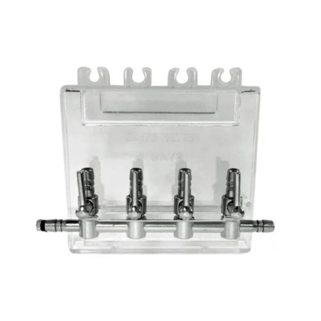 Ista Rubinetto Aria in Metallo a 3 Uscite con Leva Regolazione Flusso Ista Rubinetto Aria in Metallo a 3 Uscite con Leva Regolazione Flusso
