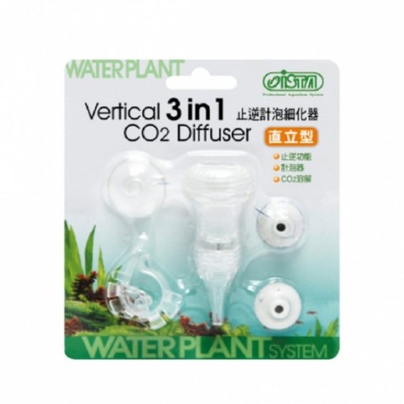 Ista Vertical 3 in 1 CO2 Diffuser - diffusore-contabolle in acrilico valvola di non ritorno e fermatubo