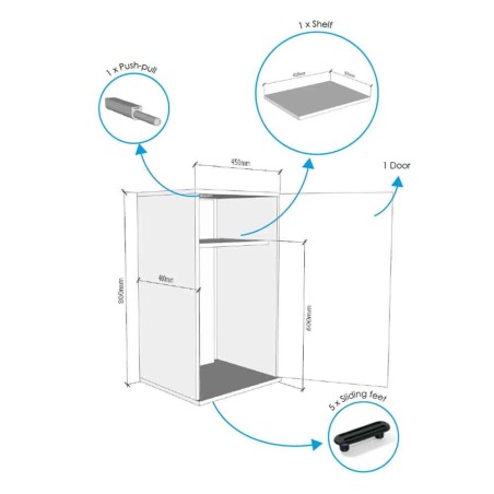 Askoll Opera Stand 80 Nero - supporto per acquario