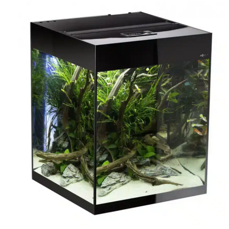 Aquael Glossy Set Cube D&N Nero 132L cm50x50x63h - acquario completo di illuminazione LED