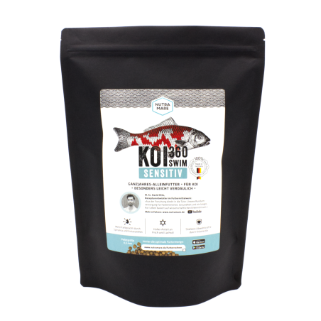 Nutramare Koi360 Sensitiv Swim Ø4,5mm 1,2kg - pellet galleggianti per carpe in condizioni delicate
