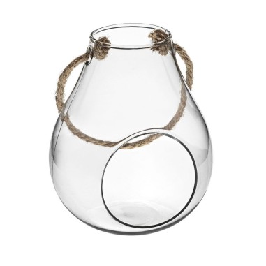 Terrario Bottle Garden Anfora con Corda per Terrario in vetro cm12x15h