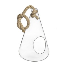 Terrario Bottle Garden Cono forato con Corda per Terrario in vetro cm12x16h