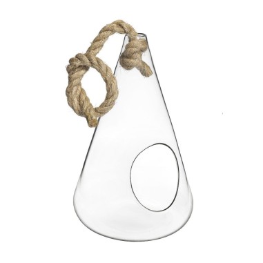 Terrario Bottle Garden Cono forato con Corda per Terrario in vetro cm12x16h