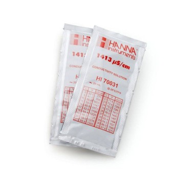 Hanna Instrumets HI70031P - Soluzione in Bustina Monodose 20ml di calibrazione conducibilità 1413 µs/cm( Conf. da 5 Bustine)