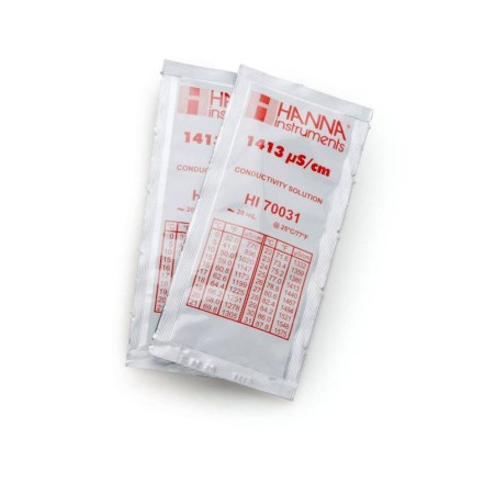 Hanna Instrumets HI70031P - Soluzione in Bustina Monodose 20ml di calibrazione conducibilità 1413 µs/cm( Conf. da 5 Bustine) Hanna Instrumets HI70031P - Soluzione in Bustina Monodose 20ml di calibrazione conducibilità 1413 µs/cm( Conf. da 5 Bustine)