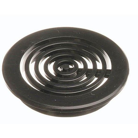 Tappo Circolare Grigliato Nero per la Protezione degli Sarichi - Diametro 50mm