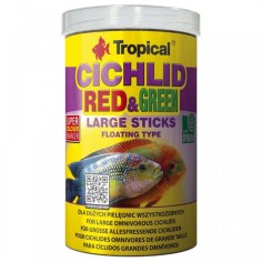 Tropical Cichlid Red & Green Large Sticks - stick con astaxantina e spirulina per Ciclidi di taglia grande 2