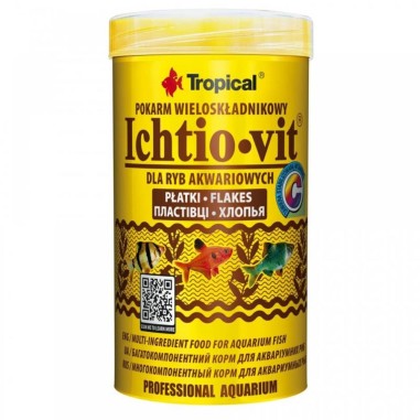 Tropical Ichtio-vit Flakes - mangime di base in scaglie, ricco di ingredienti