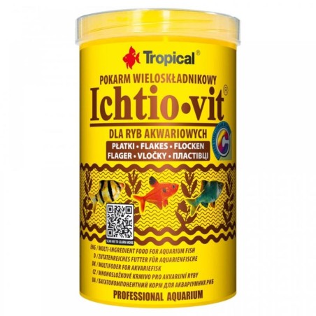 Tropical Ichtio-vit Flakes - mangime di base in scaglie, ricco di ingredienti